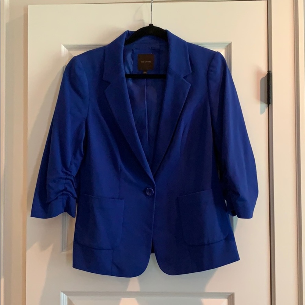 The Limited -Royal Blue Blazer 3/4 Cinched Sleeves